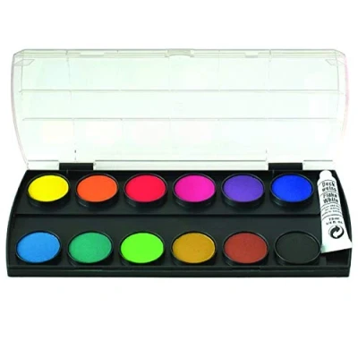 Abbildung von Pelikan Kreuzer 721233 Deckfarbkasten mit 12 Farben und Deckweiss, 1 Stück