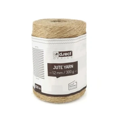 Abbildung von D.RECT 250m Jute Schnur Natur Braun Kordel Packschnur Geschenk Band Bastelschnur Dekokordel 1,2mm Dicke Für: Verpackung, DIY Kunst Handwerk, Floristik, Dekoration