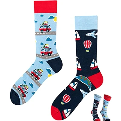 Abbildung von TODO Colours Lustige Socken mit Motiv Mehrfarbige, Bunte, Verrückte für die Lebensfreude (Abenteuer Reise Socken, numeric_43)