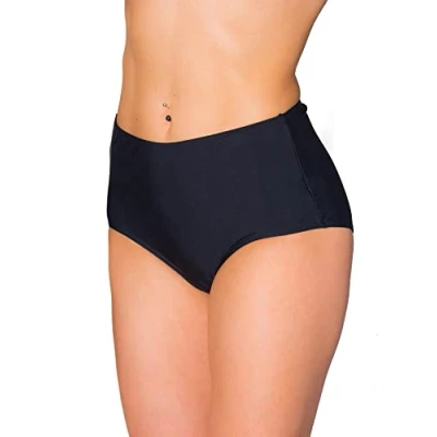 Abbildung von Aquarti Bikinihose Damen mit Hohem Bund Klassische Bikinihosen für in Großen Größen, Farbe: Schwarz, Größe: 40