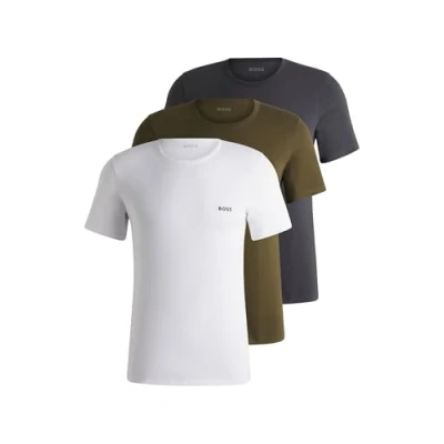 Abbildung von BOSS Classic 3 PACK Unterhemd/shirt, Herren, Größe: Small, White/grey/green