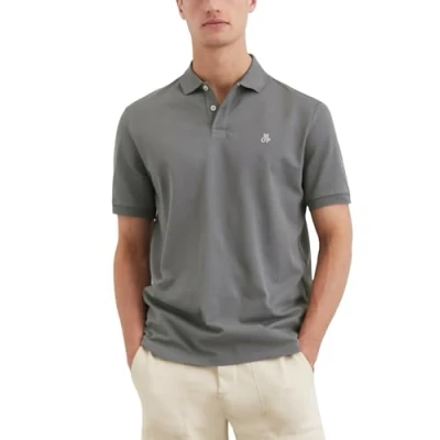 Abbildung von Marc O&#039;Polo Short Sleeve Button Placket Slits AT HEM Embroidery ON Chest Poloshirt, Herren, Größe: Medium, Berlin breeze