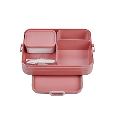 Abbildung von Mepal Brotdose Large mit Bento Box für 4 Sandwiches oder 8 Brotscheiben Lunchbox kleine Snacks &amp; Reste Erwachsene Essenbox Fächern Vivid mauve