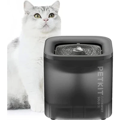 Abbildung von PETKIT CYBERTAIL Katzen Trinkbrunnen, Hundewasserspender,1,85L Hunde Wasserbrunnen,LED Licht,25dB Extrem Leiser,Schnurgebundener Wasserspender, Schnurlose Wasserpumpe,Grau