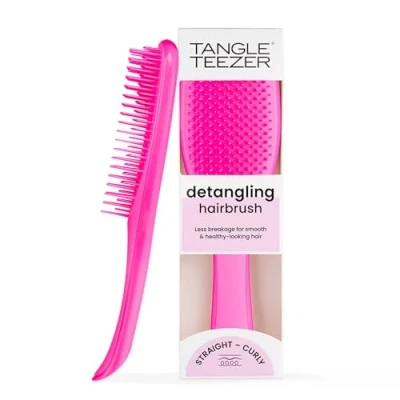 Abbildung von Tangle Teezer The Ultimate Detangler Haarbürste, für nasses und trockenes Haar, entwirrt alle Haartypen, reduziert Haarbruch, beseitigt Knoten, zweistufige Zähne bequemer Griff, Runway Pink