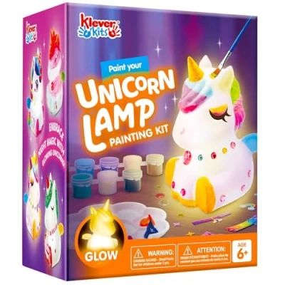 Abbildung von Klever Kits Einhorn Lampe Bastelset Kinder ab 6+ jahre,Basteln Mädchen 6 7 8 9 10 11 12 jahre,Kreatives Geschenke für und Jungen, Spielzeug Kinder,DIY Malset