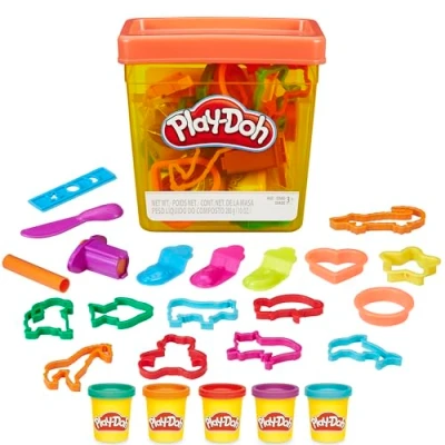 Abbildung von Play Doh Basisbox mit 5 Dosen Knete und 15 Förmchen, für fantasievolles kreatives Spielen, ab 3 Jahren