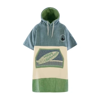 Abbildung von WAVE HAWAII Bade Poncho Damen &amp; Herren Curitiba Größe L, 170 200cm I 100% Baumwolle Surf Erwachsene Frottee Handtuch mit hoher Wasserabsorption Umziehhilfe Strand