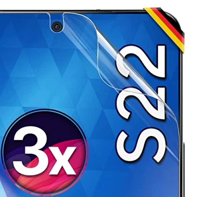 Abbildung von UTECTION 3X Schutzfolie für Samsung Galaxy S22 Fingerabdruck kompatibel Premium Folie KEIN Glas Hüllenfreundlich Anti Kratzer Displayschutzfolie Ultra Clear Schutz Displayfolie