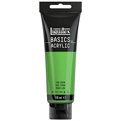 Abbildung von Liquitex 8870063 Basics Acrylfarbe, monopigmentierte Künstlerpigmente, lichtecht, mittlere Viskosität, Archivqualität, seidenglänzender Finish, 118ml Tube Zitronengrün