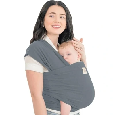 Abbildung von KeaBabies Babytrage Ab Geburt Atmungsaktive Babytragetücher, Neugeborene Geburt, Babytuch Tragetuch Baby Neugeborene, Kleinkind Handfreie Babytrage, Babywickel Träger (Midnight Gray)