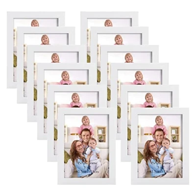 Abbildung von Giftgarden 12 Stück Bilderrahmen Set 13x18 cm für 18x13 Fotos und Bilder, Moderne Weiß Fotorahmen Collage, Wand oder Tischaufsteller Geschenk Freund