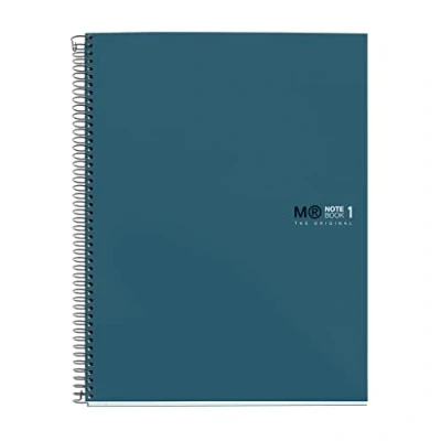 Abbildung von Miquelrius Notizbuch A4 (210 x 297 mm), Notebook The Original Colours, 80 Blatt 90 g/m² und 1 Farbstreifen, Raster 5 mm, 4 Loch Stanzung, Hardcover, Farbe Ozean