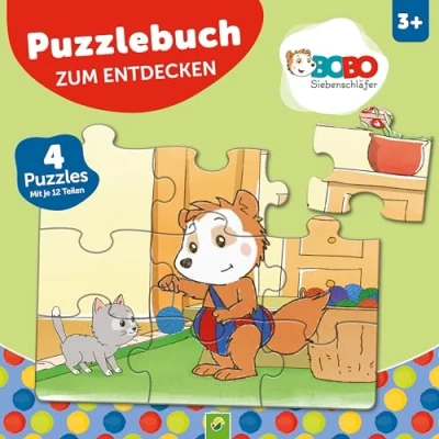 Abbildung von Bobo Siebenschläfer Puzzlebuch zum Entdecken: 4 Puzzles mit je 12 Teilen Für Kinder ab 3 Jahren