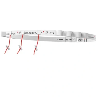 Abbildung von COMPRESSPORT Race Belt Rucksackhalter Startnummernband Voll verstellbar und funktional Ideal zum Tragen Ihrer Gels, Weiß