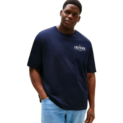 Abbildung von Tommy Hilfiger Herren Bt Stack Tee B Mw0Mw41235 S/S T Shirt, Blue (Desert Sky), 3XL