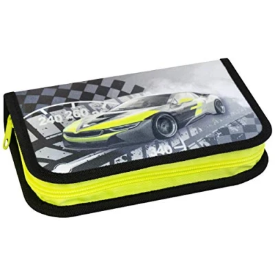 Abbildung von Eberhard Faber 577574 Federmäppchen Race Car, mit 32 Schreibutensilien, Stiftetui befüllt