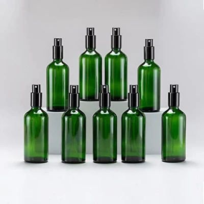 Abbildung von YIZHAO Grün Sprühflasche 100ml, Klein Glas mit Zerstäuber, für Ätherisches Öle, Kosmetik, Parfüm, Reinigung, Reiseflasche, Apotheker, Set 9Pcs