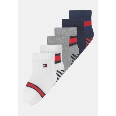 Abbildung von Tommy Hilfiger BABY FLAG 6 PACK Unisex Socken für Kinder, Größe: 15 18, White/grey/navy