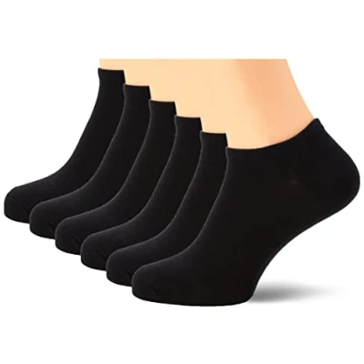 Abbildung von Nur Die Damen 6er Pack Sneaker Socken aus Weicher &amp; Atmungsaktiver Baumwolle Kurzzsocken Socken, Schwarz, 39 42