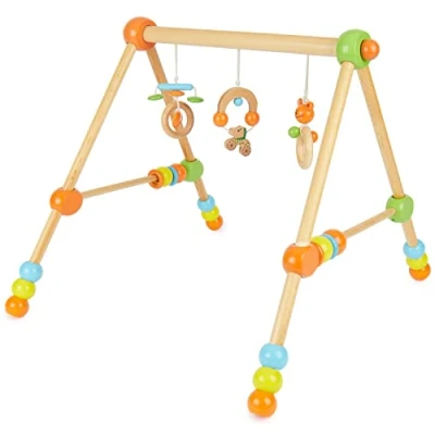 Abbildung von Bieco Spieltrapez höhenverstellbar Spielbogen Baby Holz Spielebogen Mobile Activity Center Gym Holzspielzeug Spielzeug Trendy