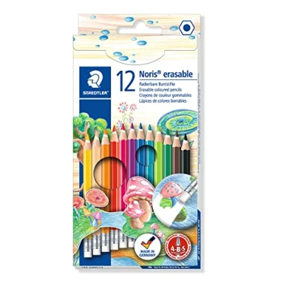 Abbildung von STAEDTLER 144 50NC12 Noris Club Farbstifte, radierbar, farbig sortiert, 12 Stück im Etui