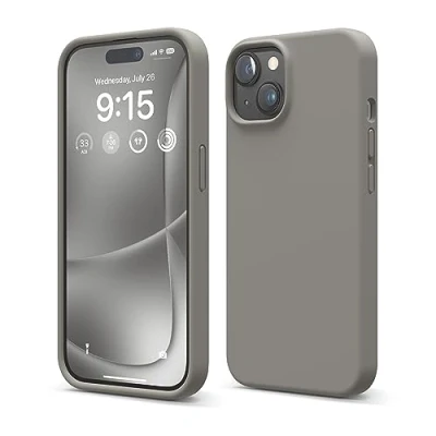 Abbildung von elago Liquid Silikon Hülle kompatibel mit iPhone 15 Premium Full Cover [4 Schichten Anti Shock Struktur], Weiches Mikrofaserfutter Kratzfest