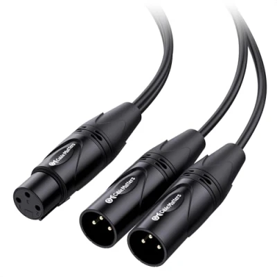 Abbildung von Cable Matters XLR Splitter 45cm, Buchse zu 2 Y Kabel, Female to Dual Male Stecker Kabel