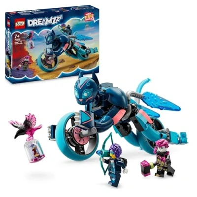 Abbildung von LEGO DREAMZzz 2 in 1 Zoeys Katzenmotorrad, Geschenk für Kinder ab 7 Jahren, Tierfigur zum Umbauen, Spielzeugmotorrad, Fantasy Spielset Jungen und Mädchen 71479