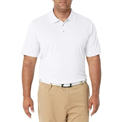 Abbildung von Amazon Essentials Herren Golf Polo Shirt, Schnell Trocknend, Normale Passform, Weiß, M