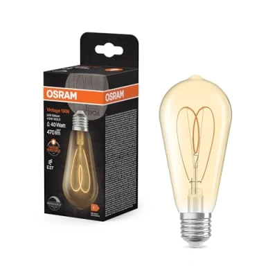 Abbildung von OSRAM LED Vintage ST64 E27 4,9W 922 Heart Filament gold dim