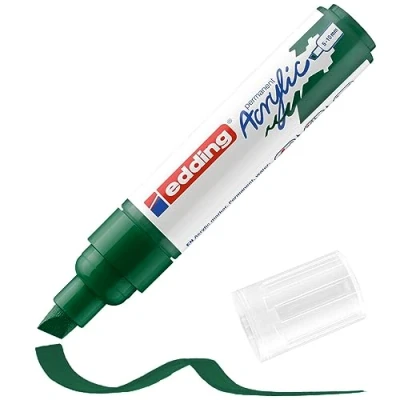 Abbildung von edding 5000 Acrylmarker breit grün 1 Acrylstift wasserfest breite Keilspitze 5 10 mm Acryl Farben zum Malen auf Leinwand, Malpapier und Holz Acrylstifte für Steine