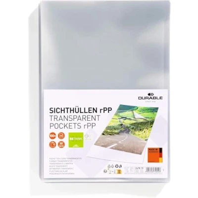 Abbildung von Durable Klarsichthüllen A4, aus recyceltem PP, 100 Stück, seitlich offen, 247819