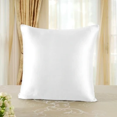 Abbildung von townssilk Beidseitig 100% 19mm Pure Maulbeerseide Kissenbezug für Haar und Haut Gesundheit, quadratisch 1 Stück 40x40cm Größe mit verstecktem Reißverschluss 600 Fadenzahl Weiß