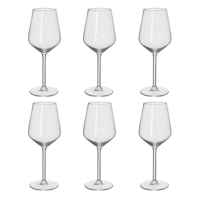Abbildung von alpina Weingläser Weißwein Set 6 Teilig Weinglas 37cl Spülmaschinenfeste Weißweingläser Wein Geschenk für Weisswein Glas, Durchsichtig