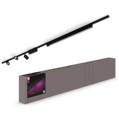 Abbildung von Philips Hue White &amp; Color Amb. Perifo Set, 3 er Spot Lightbar, dimmbar, 16 Mio. Farben, steuerbar via App, kompatibel mit Amazon Alexa, Apple HomeKit Google Assistant, schwarz