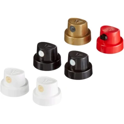 Abbildung von edding 5200 Permanent Spray Sprühkopf Set mit 6 Sprühköpfen Austauschbare Sprühköpfe in 4 verschiedenen Sprühbreiten Von feinen Linien (1 cm) bis zu großen Flächen (14