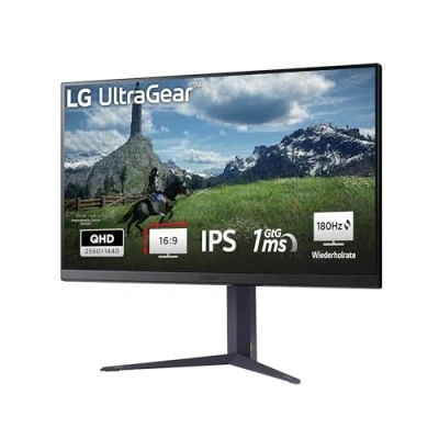Abbildung von LG Electronics 32GS85QX B.AEU UltraGear™ QHD Gaming IPS Monitor 32&quot; (80 cm), 2560 x 1440, 16:9, 1ms GtG, 180 Hz, HDR10, DCI P3, NVIDIA G Sync™ Compatible, AMD FreeSync™ Grau