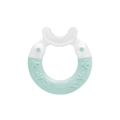 Abbildung von MAM Beißring Bite &amp; Brush, Baby Zahnungshilfe beruhigt das Zahnfleisch, unterstützt die Zahnpflege mit extra weichen Borsten, ab 3+ Monate, türkis, 1 Stück (1er Pack)