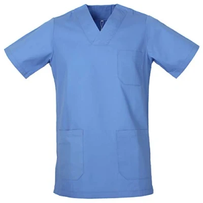 Abbildung von MISEMIYA Medizinische Uniformen Unisex Top Krankenschwester Krankenhaus Berufskleidung Medium, Blauer Himmel