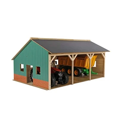 Abbildung von Kids Globe Schuppen Holz, Spielzeug Geräteschuppen Lagerhalle, Maßstab 1:16, Holzbauernhof, Holzstall, Bauernhof 610340