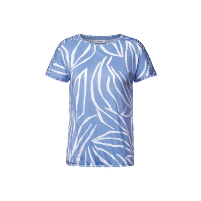 Abbildung von CECIL Damen B323530 Print Mix Shirt, Deep Pastel Blue, M