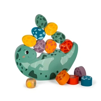 Abbildung von small foot Balancierspiel „Dino“, Stapelspiel aus FSC 100% zertifiziertem Holz, für Kinder ab 3 Jahren, 12620