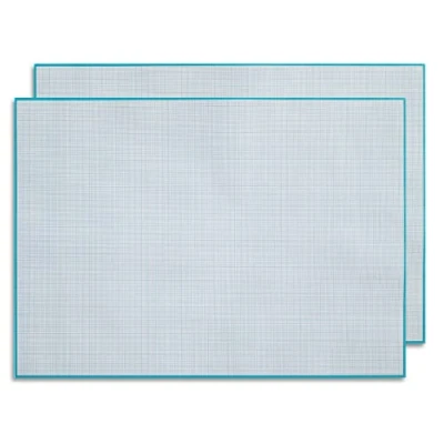 Abbildung von 2er Set Millimeterpapier Schreibtischunterlage zum Beschreiben und skizzieren I Abreißen Mathematisches Papier Büro Schule DIN A2 groß Blau Offset 90 g/m² 40 Blatt dv_1201