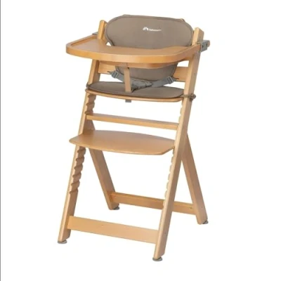 Abbildung von Bebeconfort Timba + Sitzkissen, Kinderhochstuhl Mitwachsend, 6 Monate 10 Jahre, bis 30 kg, Hochstuhl Baby, Abnehmbares Tablett, Verstellbarer Sitz/Fußstütze, für Naturholz Beige