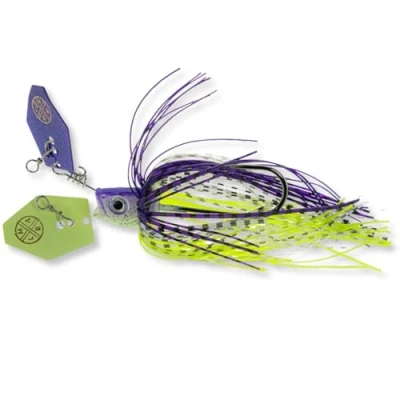 Abbildung von LMAB Chatterbait Multi Vibe 2.0 Hakengröße 1/0 &amp; 5/0 Kunstköder zum Raubfischangeln, Hecht, Hecht Köder, Barsch Angelköder Chatterbaits (Purple Rave, 14 Gramm)