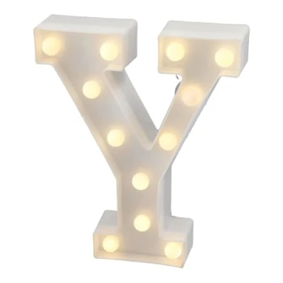 Abbildung von JANDEI Warmes Licht LED Zahlen und Buchstaben für Dekoration Atmosphäre, leuchtendes Herz, Nachtlichter, Geburtstage, Hochzeiten, Schaufenster. Sie funktionieren mit AA Batterien (Y)