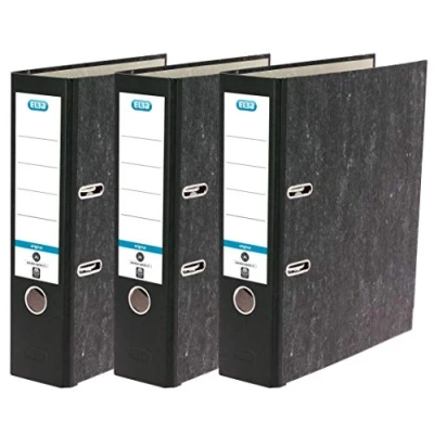 Abbildung von Elba Ordner A4, Smart Original Wolkenmarmor, 8 cm breit, schwarz, 3 Stück