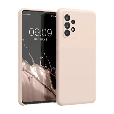 Abbildung von kwmobile Hülle kompatibel mit Samsung Galaxy A52 / 5G A52s Silikon Handy Case Handyhülle weiche Oberfläche kabelloses Laden Coconut Swirl