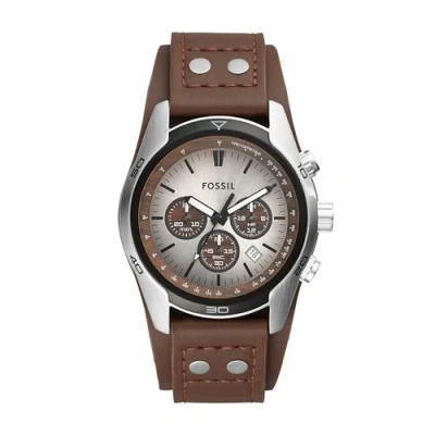 Abbildung von Fossil Chronograph, Herren, Größe: One Size, Silber/braun